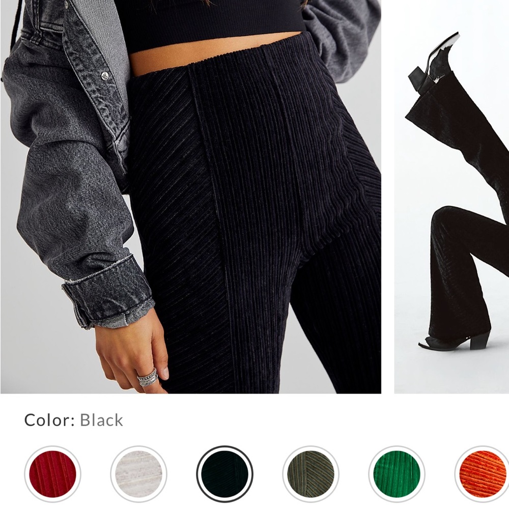 Free People Slim pull on Velvet flare pants